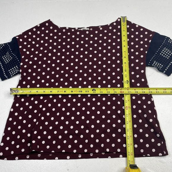 Anthropologie Women’s Size Small Lilis Closet Boxey Polka Dot Blouse Top - Picture 6 of 12